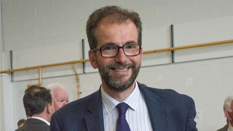 Powys Council Leader James Gibson-Watt smiling